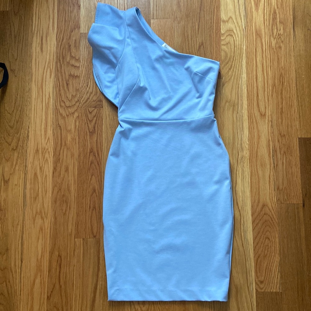 SHILLA, one shoulder light blue dress, small